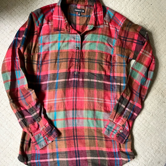 Toad&Co Women's Small - Cairn Popover Plaid Button Long Sleeve Shirt - Toad & Co - Picture 1 of 2